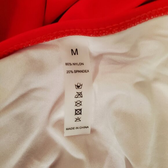 Swimsuit Red Size M Tummy Control Halter Style 1 Piece - Picture 3 of 14